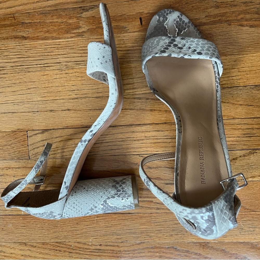 Banana republic snakeskin open toed heels